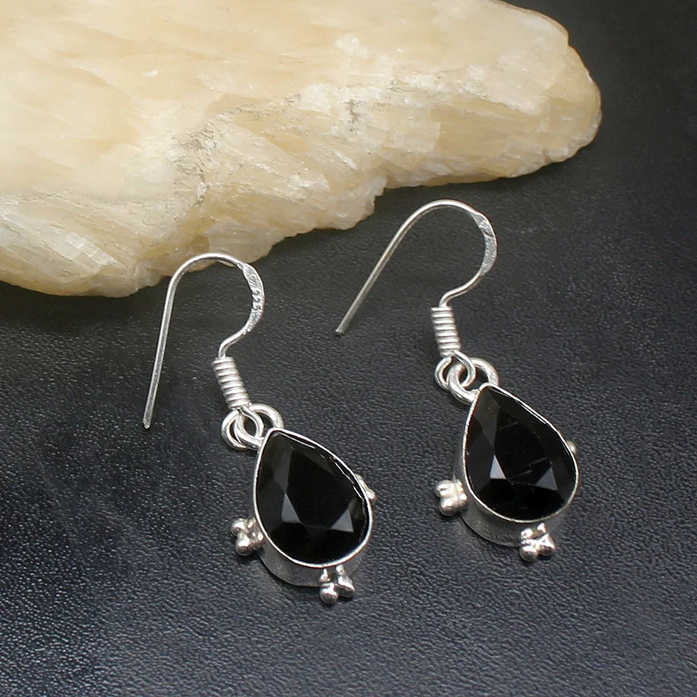 Gemstonefactory Big Promotion Single Unique 925 Silver Black Onyx Fantasy Women Ladies Gifts Dangle Drop Earrings 20212203