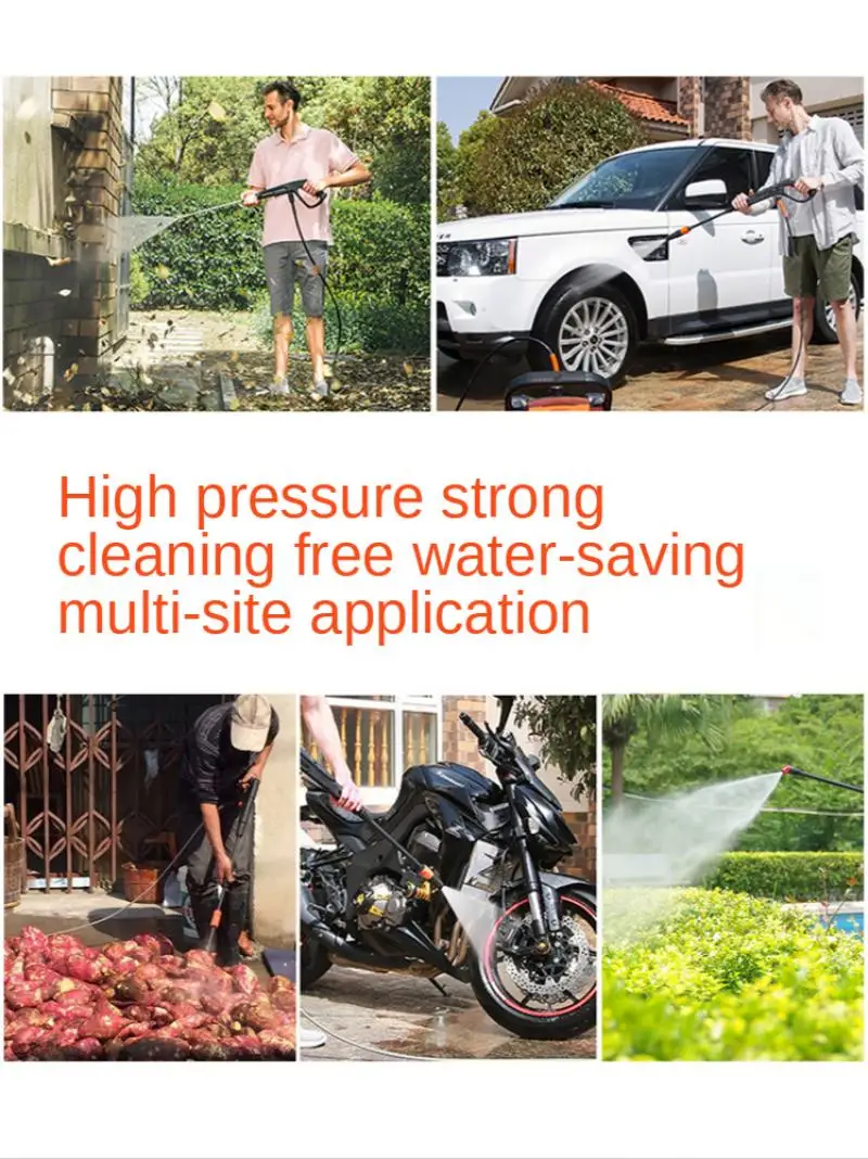 220V 1200W lavatrice ad alta pressione per auto lavatrice portatile per uso domestico piccola potente pistola ad acqua per lavaggio auto artefatto