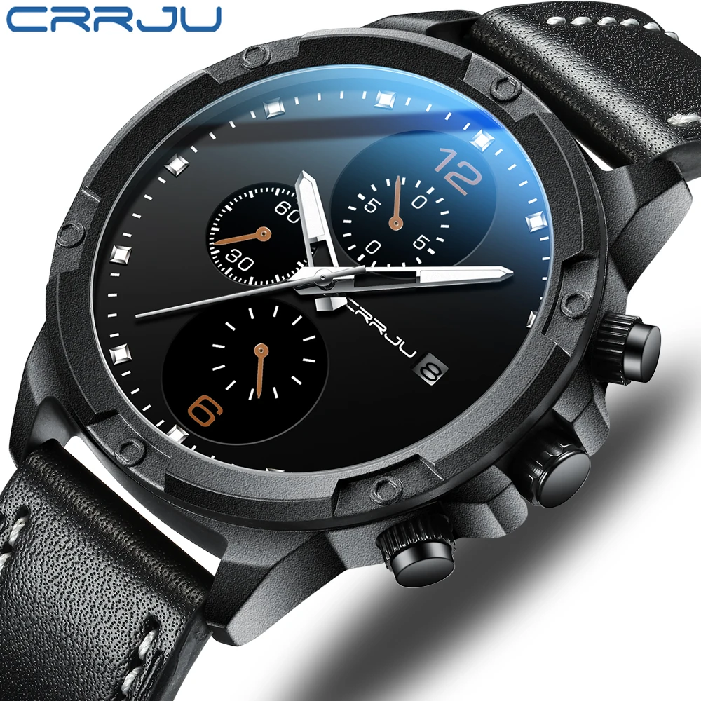 

Men Watches CRRJU Brand Fashion Quartz Wrist Watches Men's Military Waterproof Sports Watch Male Date Clock Relogio Masculino