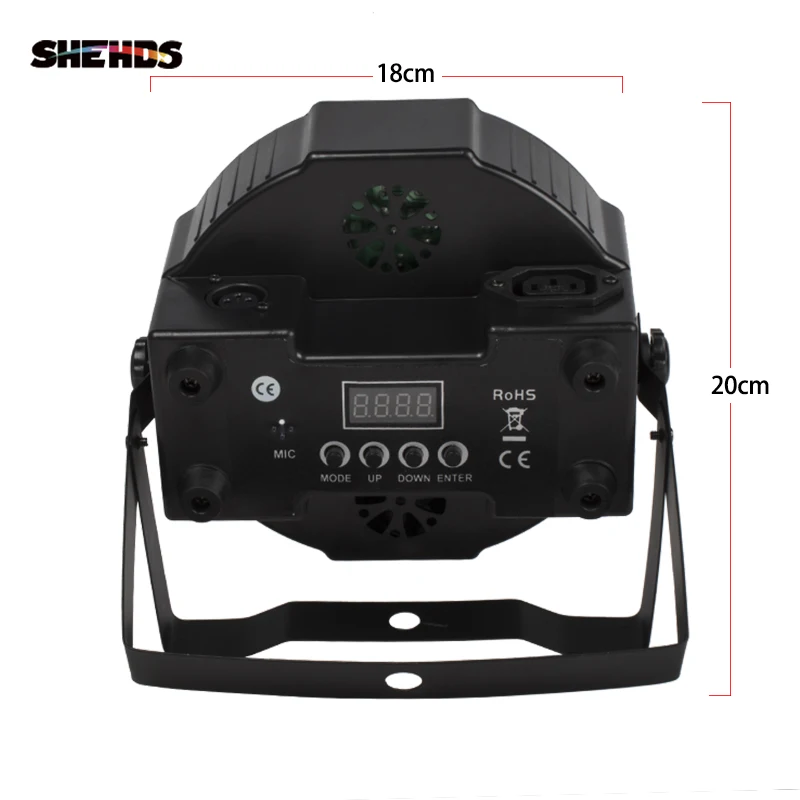 SHEHDS LED Flat Par 7x18W RGBWA+UV Light DMX512 6-10CH Stage Light Stroboscope For Home Entertainment Professional Stage