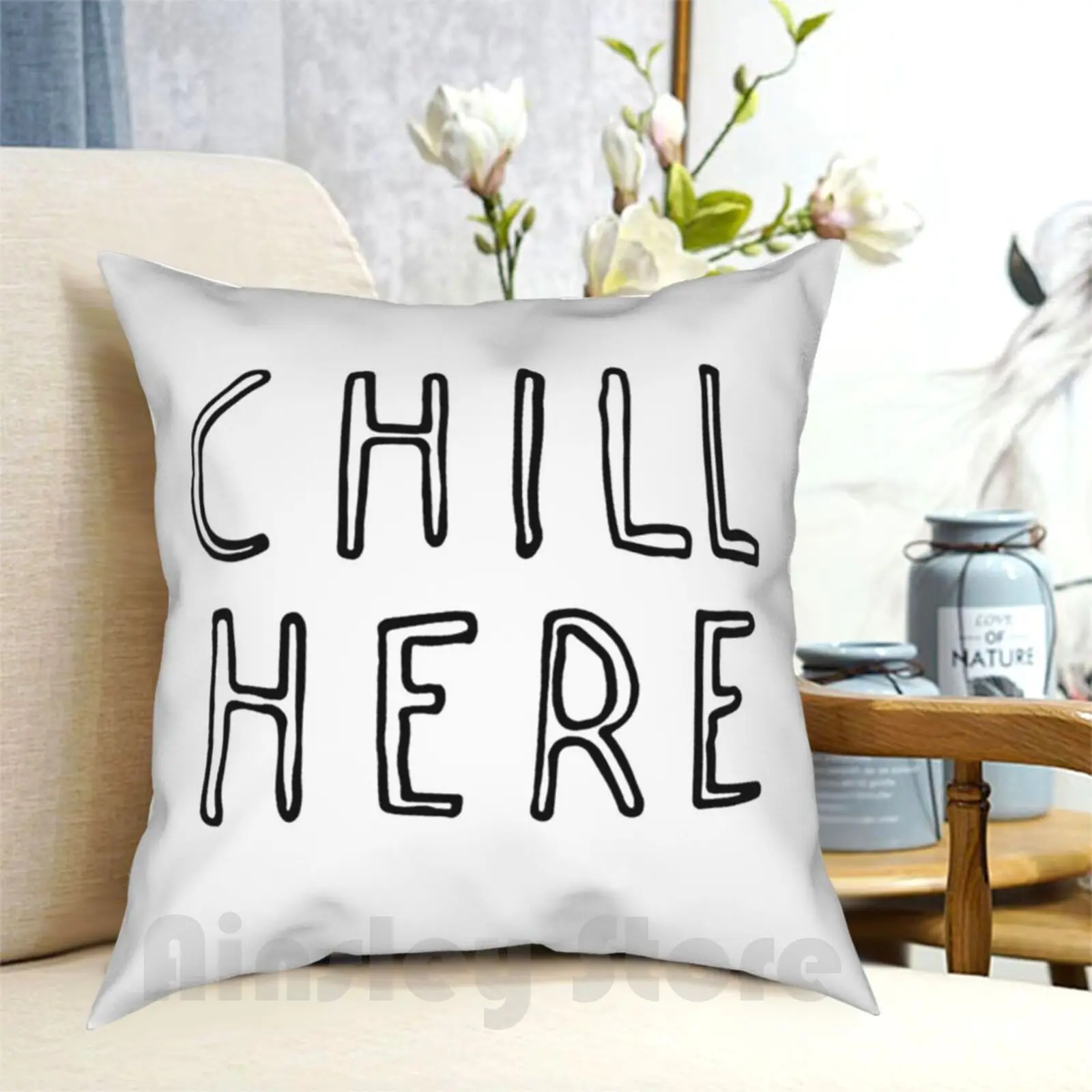 Chill Here Pillow Case Printed Home Soft Diy Pillow Cover Hey Brandon What You Got On Sweethar College Apartment Dorm Frat-image