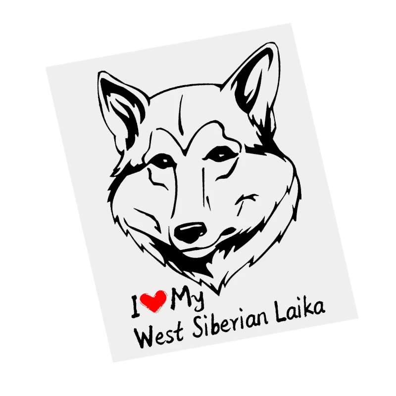 S61246 # West Siberian Laika Dog Black Transparent Car Sticker Vinyl Decal Waterproof Decors for Motorcycle Bumper Laptop