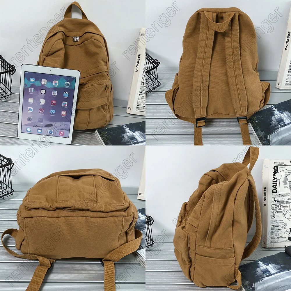 Borsa da scuola in tessuto per ragazza Zaino da donna vintage per studente universitario di nuova moda Borsa per laptop femminile in tela Zaino da