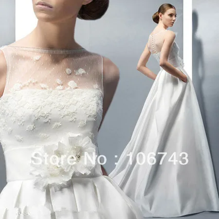 vestido de noiva 2019 new style hot sale a-line appliques lace Custom flowers sashes bridal gown mother of the bride dress