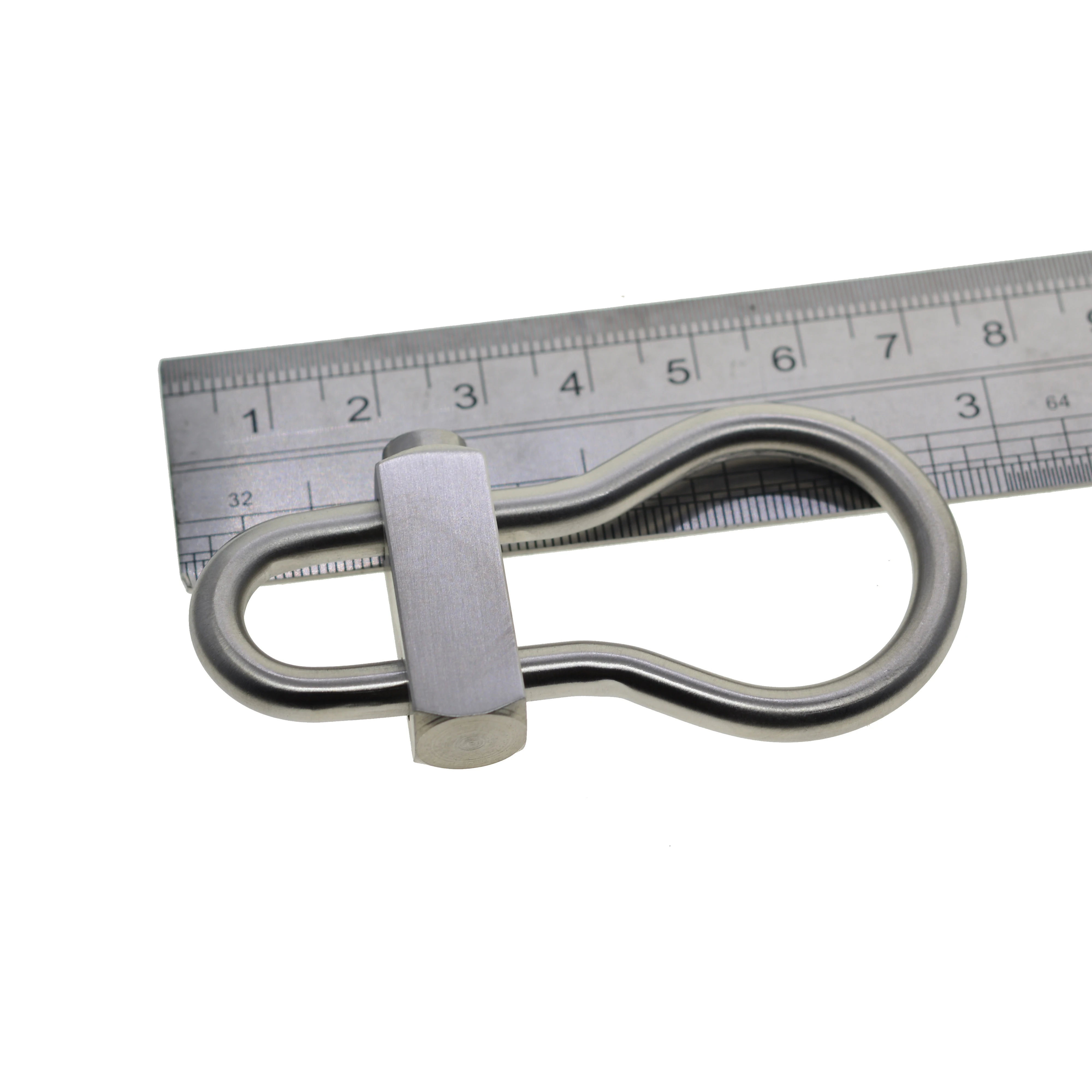 Heavy duty Solid 304  Matte stainless steel Oval bulb spring snap Locking clip lock Carabiner keychains FOB dog leash connector