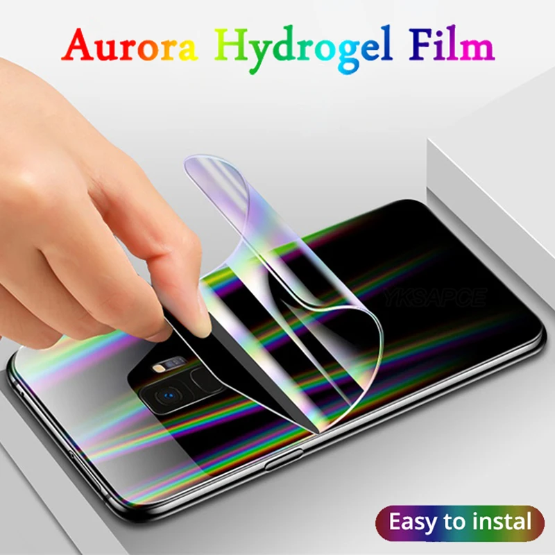 2Pcs Back Aurora Gradient Soft Hydrogel Film For Samsung S8 S9 S10e S10 5G S20 S21 Note 20 Plus Ultra Screen Protector Rainbow