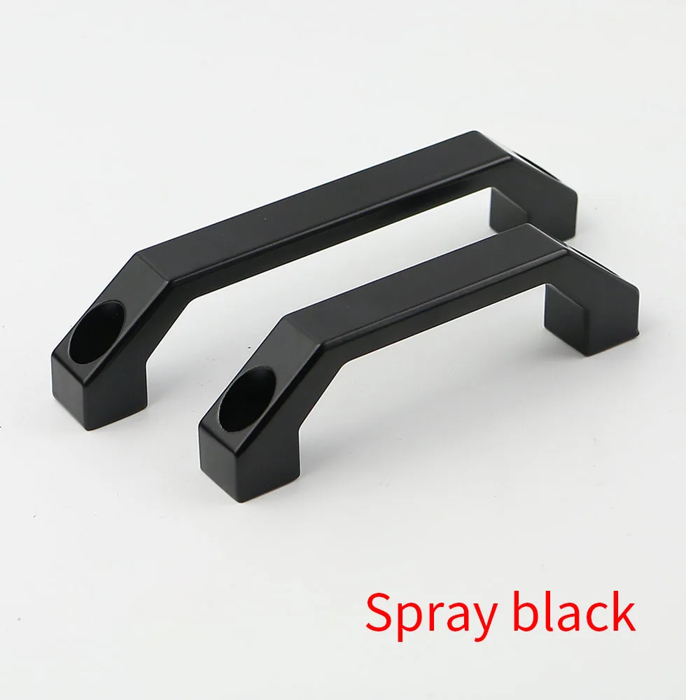 U-type ls520 aluminum alloy handle black cabinet handle square furniture hardware stainless steel cabinet wardrobe drawerLS06