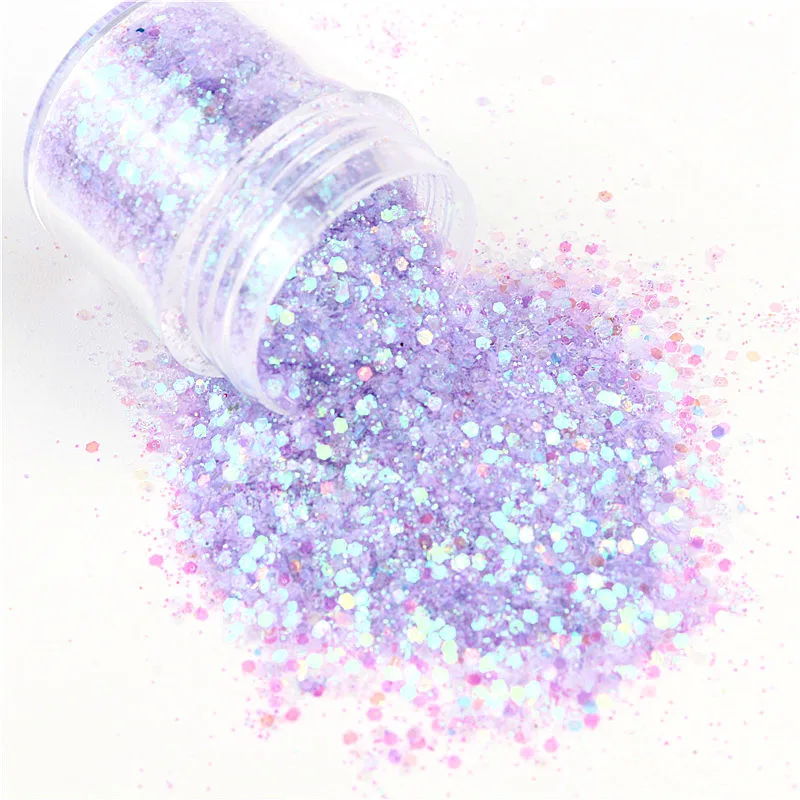 Purple Pink Mix Series Makeup Spangles 1Jar UntraFine Nail UntraFine Glitter Power Hexagon Mix Flake For Face Body Eye Nails Art