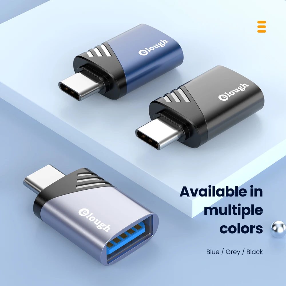 Elough USB a tipo C adaptador OTG convertidor Micro USB OTG tipo C a USB adaptar 3A carga rápida para Macbook Samsung Huawei Xiaomi