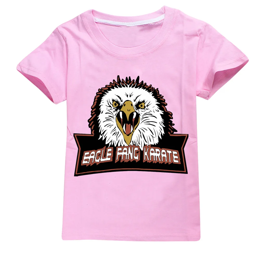 Unisex 100% cotton Eagle Fang karate T Shirt  Cobra Kai Tshirt  Soft Summer Short  Sleeve Tops Tee Homme object to boys and girl