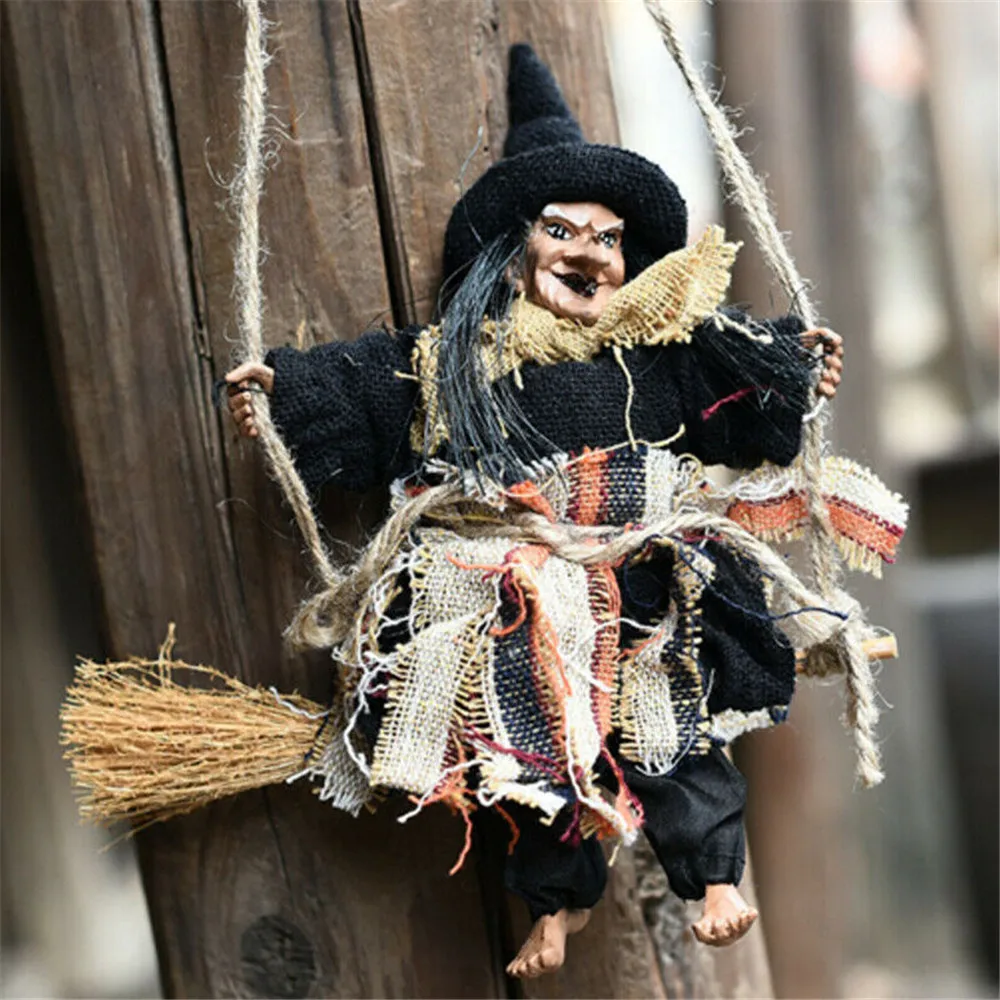 Halloween Hanging Witch Decoration Flying Witches Horror Witch Figurine Halloween Haunted House Hanging Props Party Decor 2022