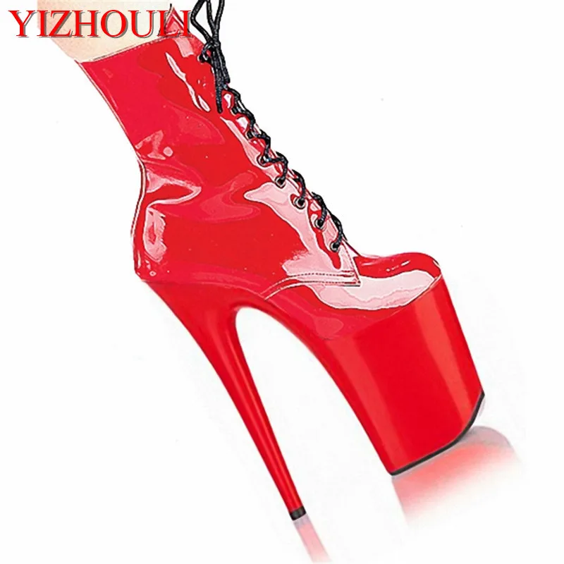 

20cm red elegant fashion With High Heels Lady Ankle Boots 8 inch high heels boots Platform Gladiator high heels