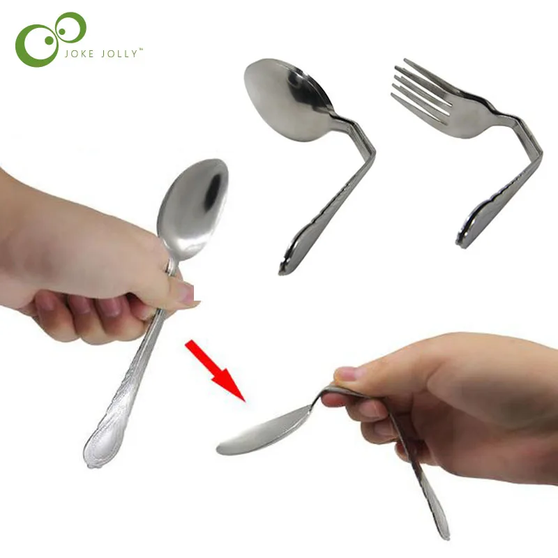 2pcs/lot Bend Spoon Bending Fork Magic Tricks Street Close Up Magic Tricks Family Kids Adult Magic Joke Toy