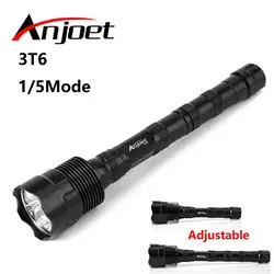 Anjoet 6000LM Powerful LED Flashlight 18650 3*T6 Self defense Military Tactical Torch Light Camping Hunt lamp