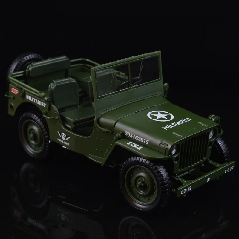 1/18 Scale Metal Alloy Tactical Vehicle Model Vintage Off-road Model Toys Decoration Gift Collections