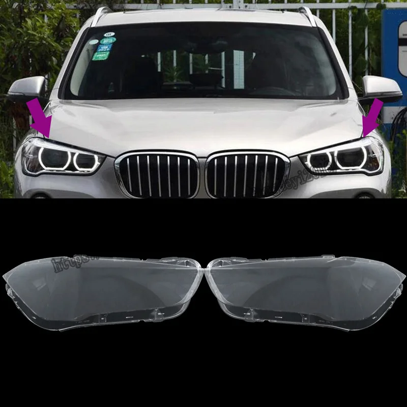 For BMW X1 F49 2016 2017 2018 Headlight Headlamp Lens Cover Right&Left 2pcs high quality Car modification accessories