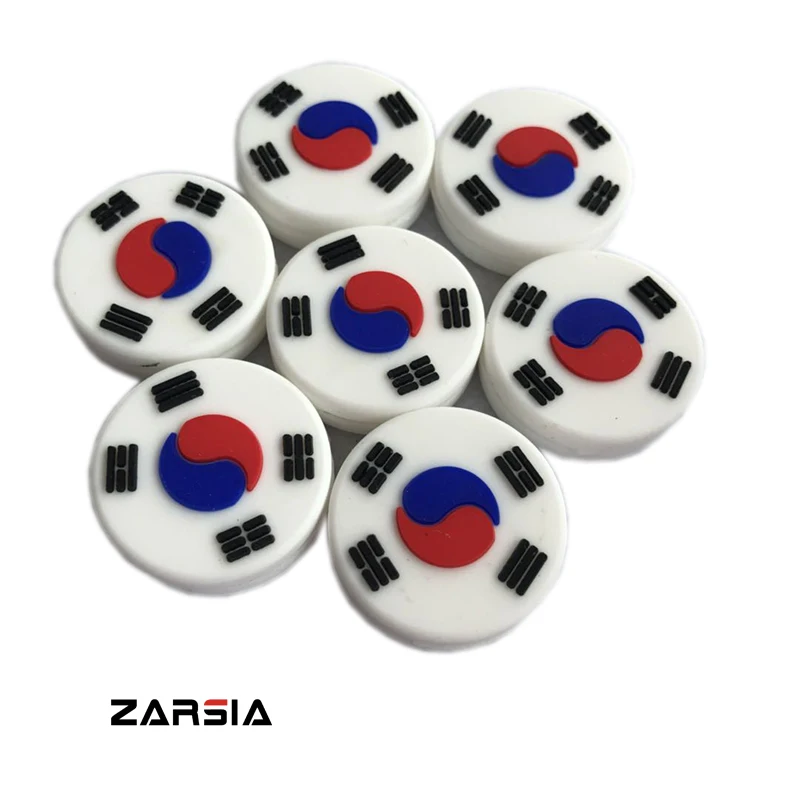 6pcs 2022  South Korea National flag Tennis vibration dampeners/tennis racket  damper/tennis racquet shock absorber