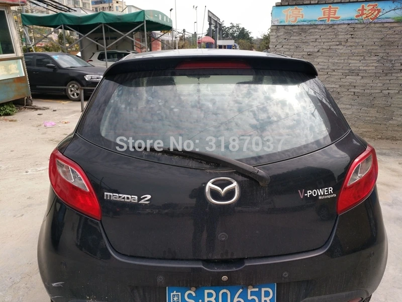 For Mazda 2 Mazda2 hatchback Spoiler  ABS Plastic Unpainted Color Rear Spoiler Wing Trunk Lid Cover Car Styling