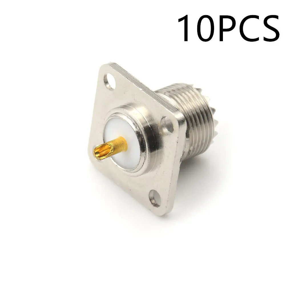 

10X Female SO-239 Jack Square Shape Solder Cup Coax Connector for Radio Female UHF Panel SO239 Wholesale