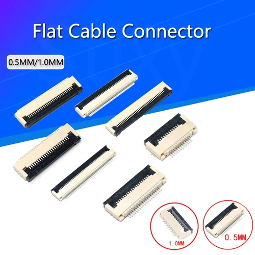 10 Uds 0,5mm/1mm paso bajo enchufe tipo clamshell FPC FFC conector de Cable plano 4P 5P 6P 8P 10P 12P 14P 16P 20P 22P 24P 30P 34P