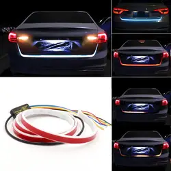 120cm Car Dynamic Streamer Floating LED Strip Additional Stop Light Auto Trunk Tail Brake Running Turn Signal Lamp