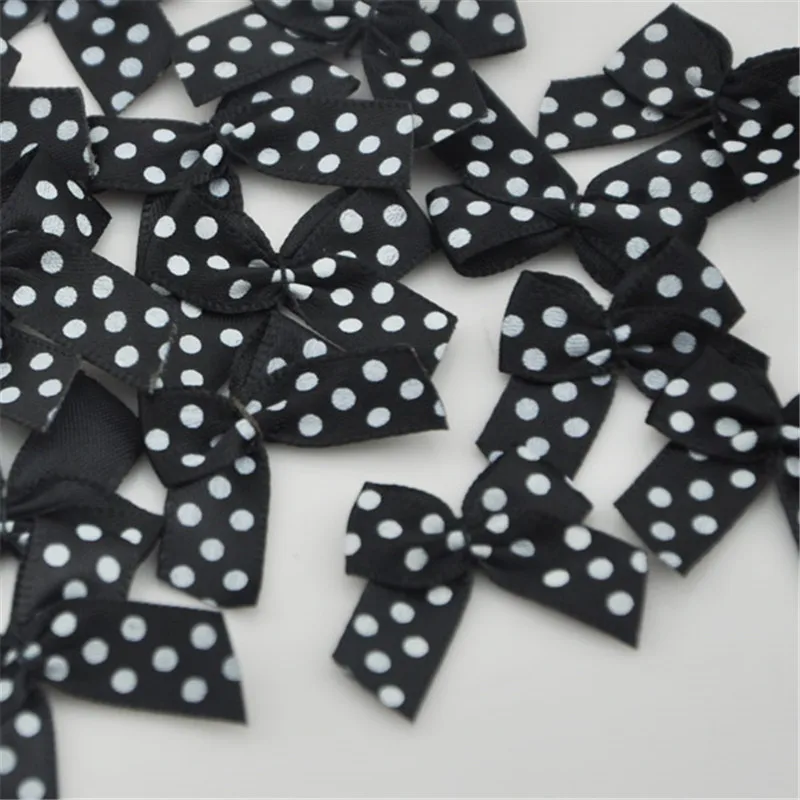 100pcs Dot Satin Ribbon Flowers Bows Gift Craft Wedding Decoration Upick B163