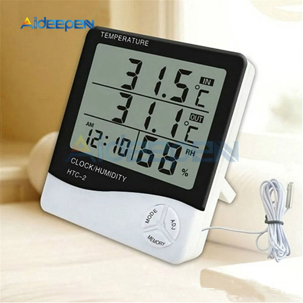 

Электронный цифровой измеритель температуры и влажности с ЖК-дисплеем, комнатная и уличная метеостанция с термометром и гигрометром, магнитная метеостанция