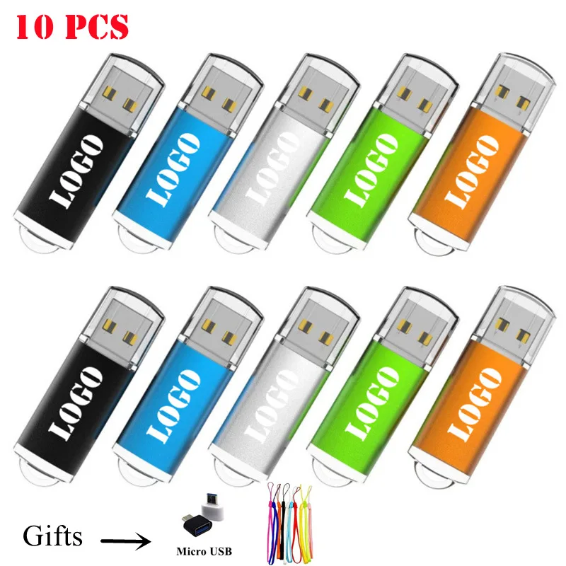 10pcs/lot Free Logo USB Flash Drive Real Capacity Pendrives 4GB 8GB 16GB 32GB Memory U Sticks for Photography Gift Free Shipping