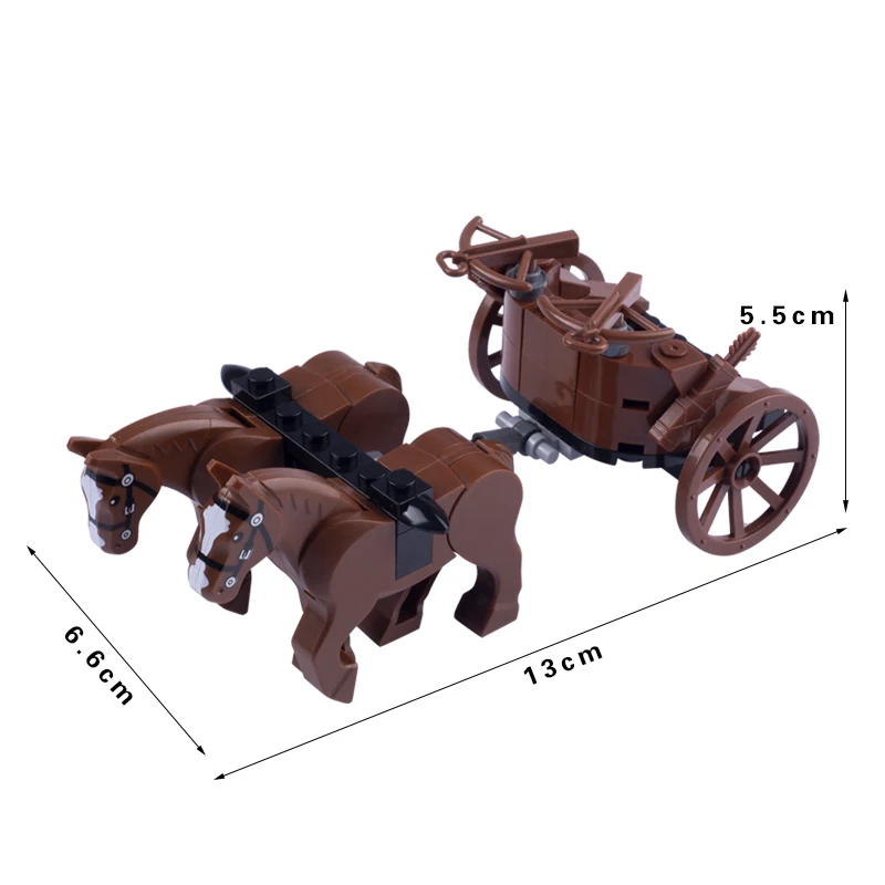 Medieval Chariot Hobbies Building Blocks Accessories MOC Soldier Carriage Prison Van Agricultural Vehicle Compatible Kids Toys