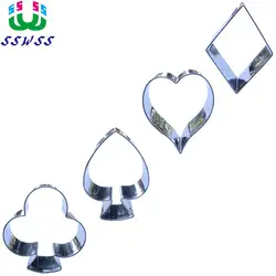 Direct Selling Leaflets Playing Cards Shape Cake Decorating Tools,Diamonds,Hearts,Spades And Clubs Cookie Baking Molds