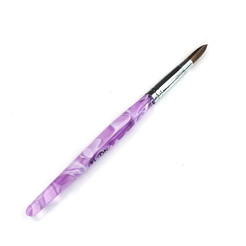 Nail Brush Art Tools 14# Pincel De Unha Penseel Acrilico For Pretty Pinceis Para Caneta Kolinsky Acrylic Pen Acryl Powder 082