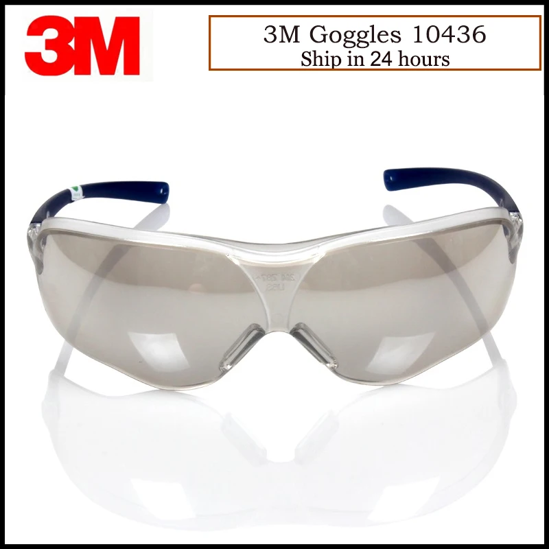 3M 10436 Safety Protective Goggles Streamlined Protective Glasses Mirror Reflective Scratch Resistant lenses G82310