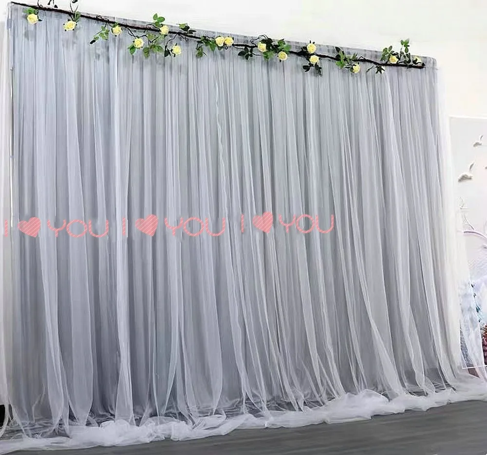 White Tulle Chiffon Curtains Bridal Shower Wedding Ceremony Backdrop Baby Shower Backdrop Photo Booth Background Photography