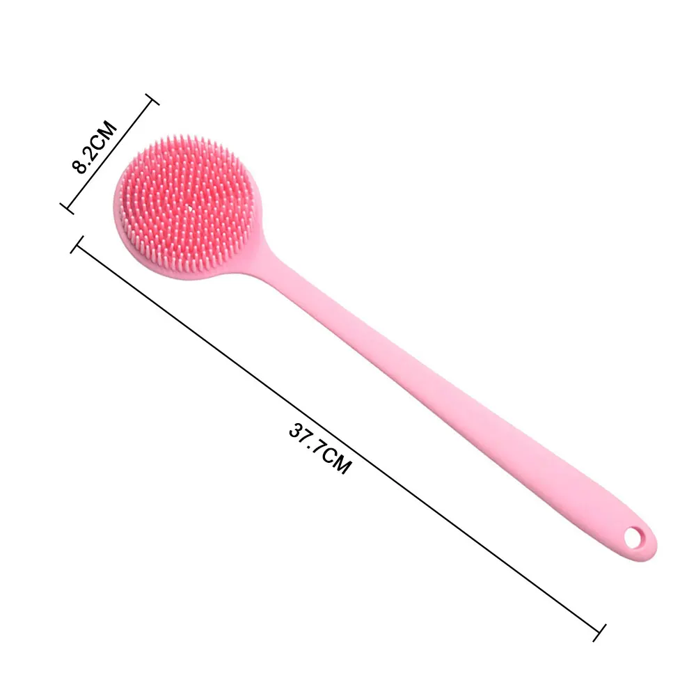 Silicone world Bath Brush Back Body Bath Shower Scrubber Brushes Long Handle Exfoliating Skin Massage Brush Silicone Scrubber