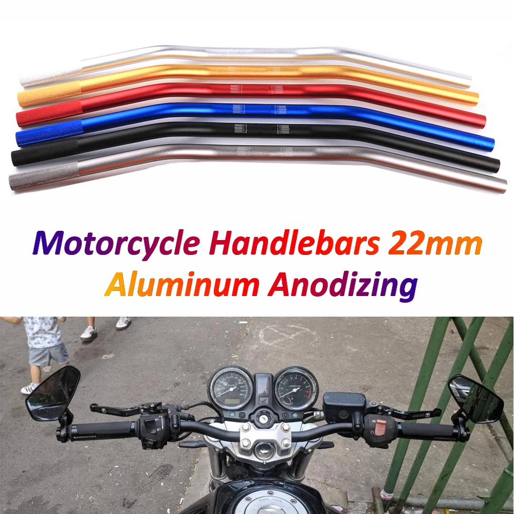 Motorcycle 22mm Handlebars CNC T6061 Aluminum Alloy Steering Wheel Anti-Rust for BMW Honda Yamaha Kawasaki Suzuki Benelli Ducati