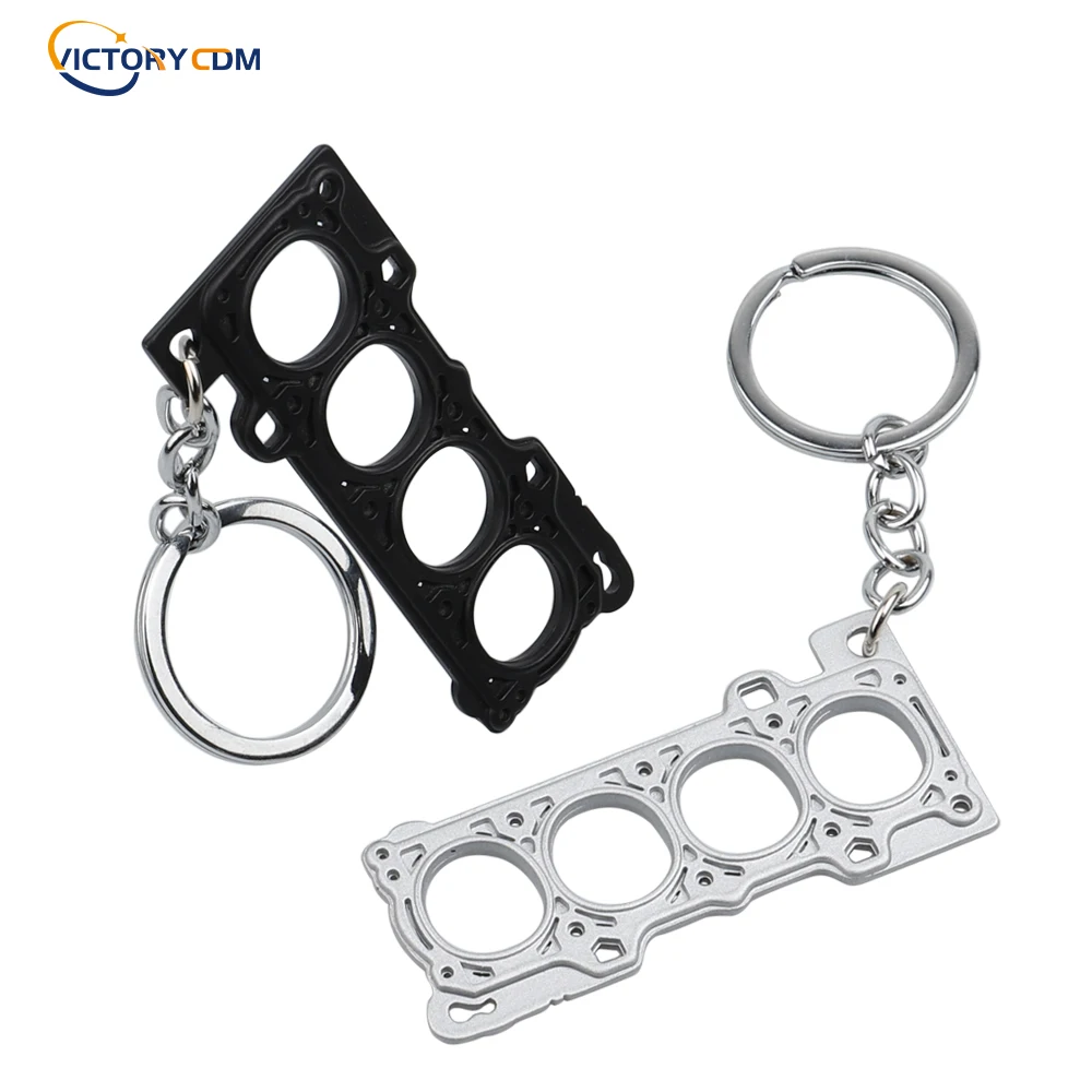 Car Modification Keychain Turbo Four Cylinder Head Engine Gasket Model Key Ring For Honda Civic