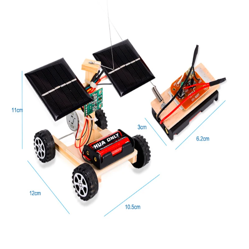 DIY Mini Solar Controle Remoto Sem Fio Carro, Brinquedo Educativo Ciência, Montagem RC Brinquedos, Carro de madeira, Modelo de veículo para crianças