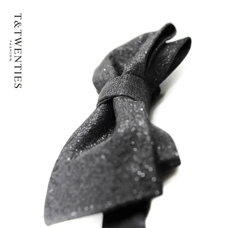 Designer star yarn black bow tie for men wedding wedding groom best man suit dress bow tie baby tie