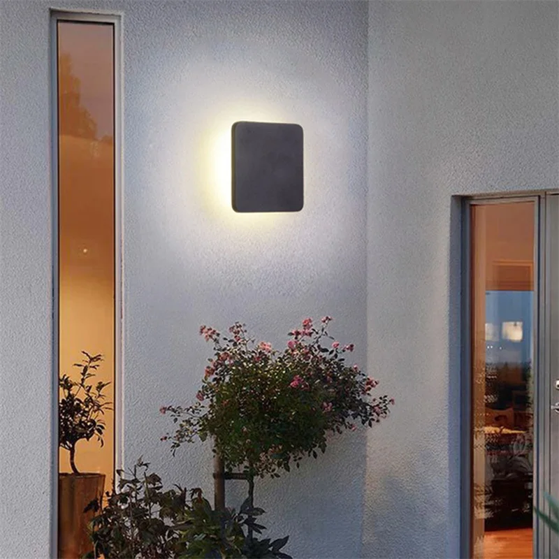 

SAROK Modern Patio Wall Light Fixture Black Waterproof IP65 LED Sconce Simple Creative Decorative For Home Bedroom Porch Balcony