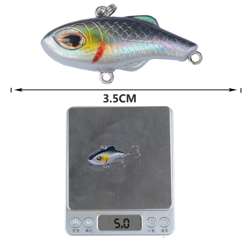 1 pçs 3.5cm 5g vibração de inverno mini afundando vib isca de pesca crankbait artificial gelo duro isca pique robalo equipamento de pesca