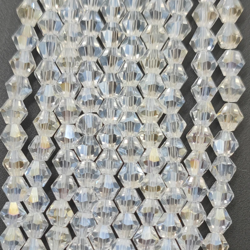 Cuentas de cristal bicono facetado, espaciador suelto de cristal checo para la fabricación de joyas, pulsera DIY, accesorios de collar, 3, 4, 6mm