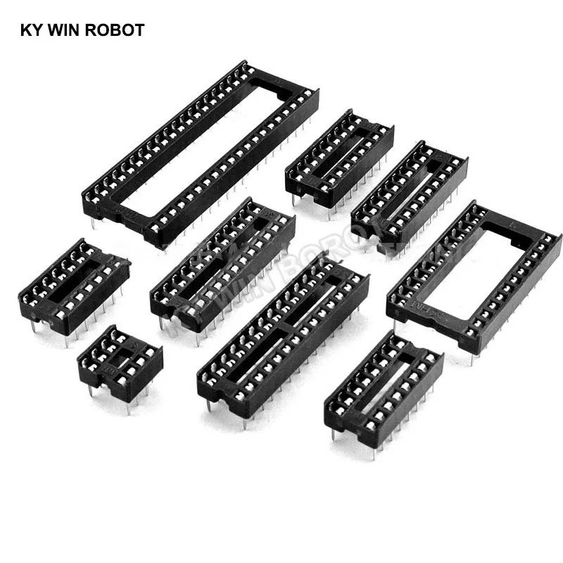 10 Pcs Ic Sockets 2.54 Mm DIP6 DIP8 DIP14 DIP16 DIP18 DIP20 DIP28 DIP40 Pins Connector Dip Socket 6 8 14 16 18 20 24 28 32 40 Pin