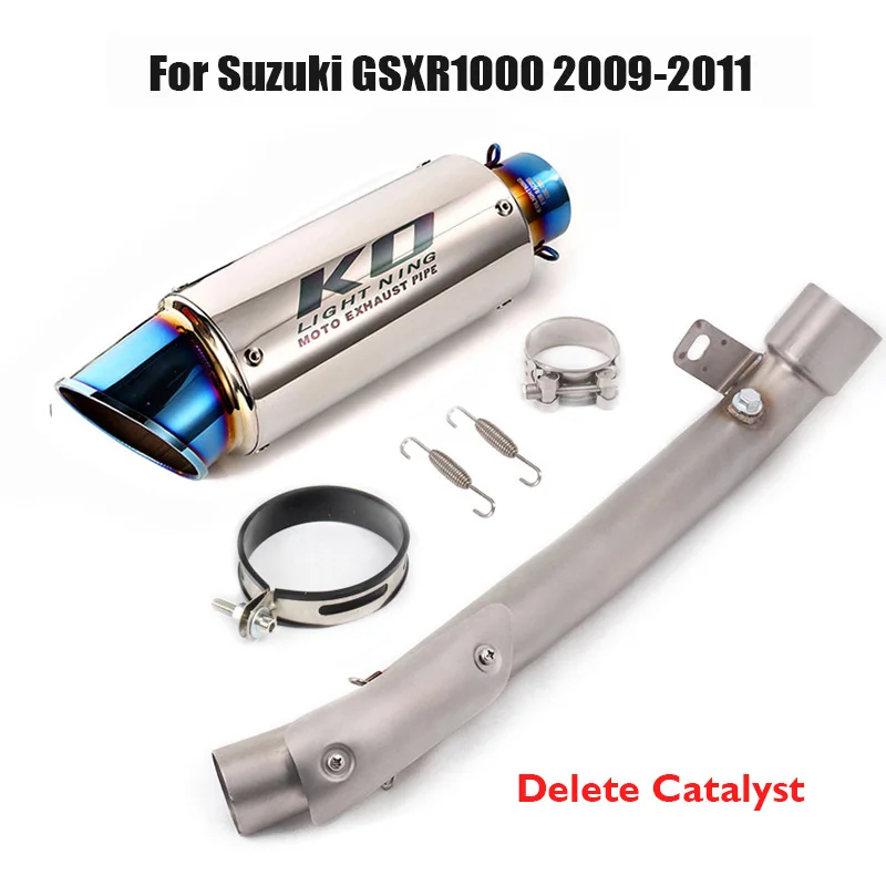 

GSXR1000 Motorcycle Exhaust Tip System Muffler Escape 51mm Slip on Middle Connection Pipe for Suzuki GSXR1000 2009 2010 2011