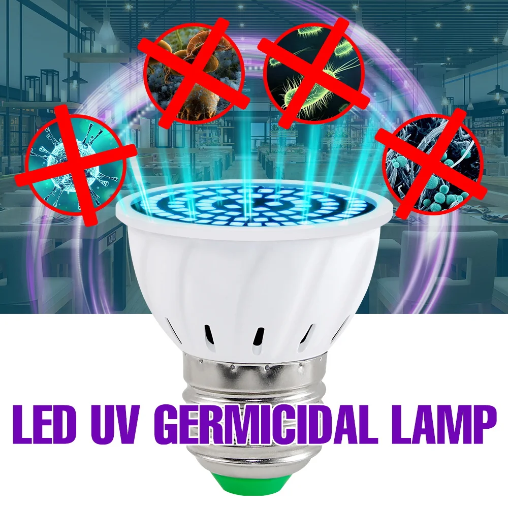 E27 Led UV Sterilizer Light E14 Ultraviolet Lights GU10 Ozone Lamp Led MR16 UVC Germicidal Lampada LED 220V Disinfection Bulb