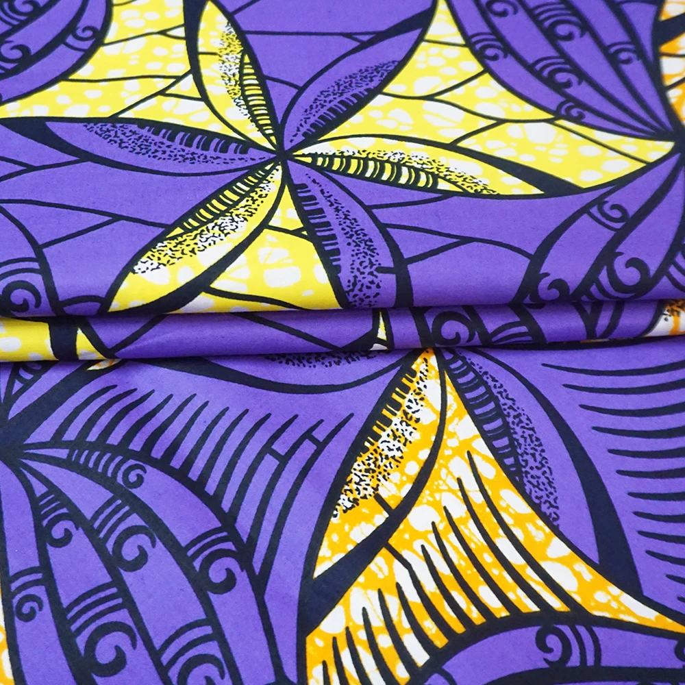 2021 Ankara African Wax Prints 100% Cotton Fabric Binta Real Wax High Quality 6 Yard African Fabric for Party Dress