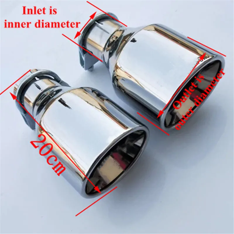 1Piece: car styling Inlet 51mm to Outlet 102mm  Stainless car Car Exhaust Tip, Escape  Muffler Tip