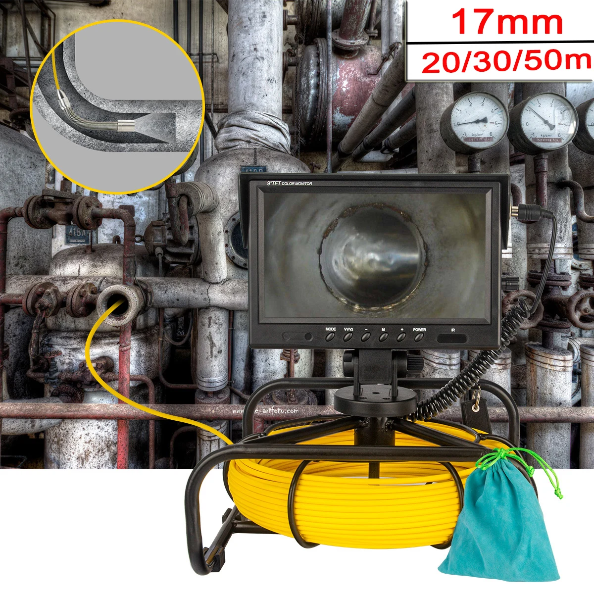 

Free DHL 17mm lens Pipe Pipeline Inspection Camera Drain Sewer Industrial Endoscope Video Recording DVR Snake endoscope cam