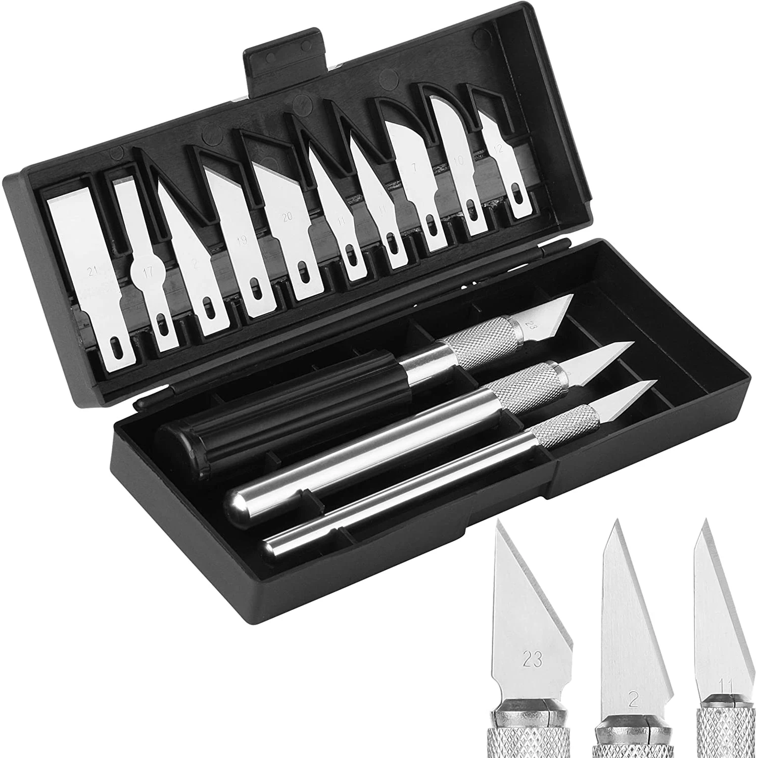 Leather Cutting Tools Exacto Knife Blades 13 Piece Kit Craft Set for Crafting Cutter Hobby Pen Razor Exacto Caving Knifes