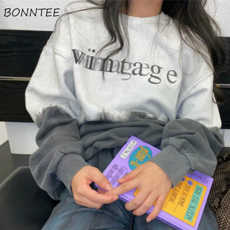 

Sweatshirts Women Aesthetic Thicker High Quality Leisure Streetwear Soft Ladies Trendy Fashion Pullovers Printing Full Spring