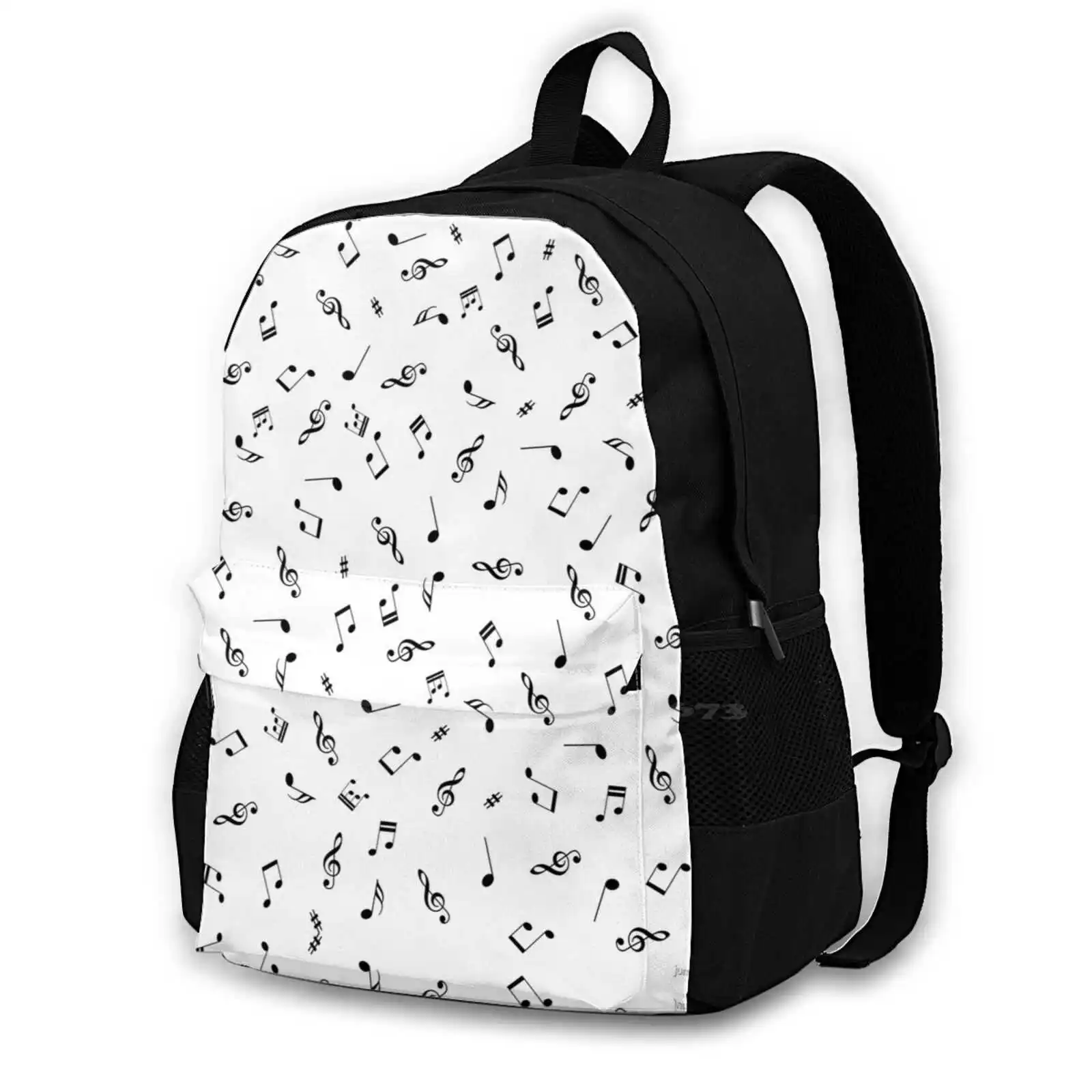 Music Tones Light Fashion Travel Laptop School Backpack Bag Jumpercat Tones Music Song Party Symbol Type Light Dark Black White